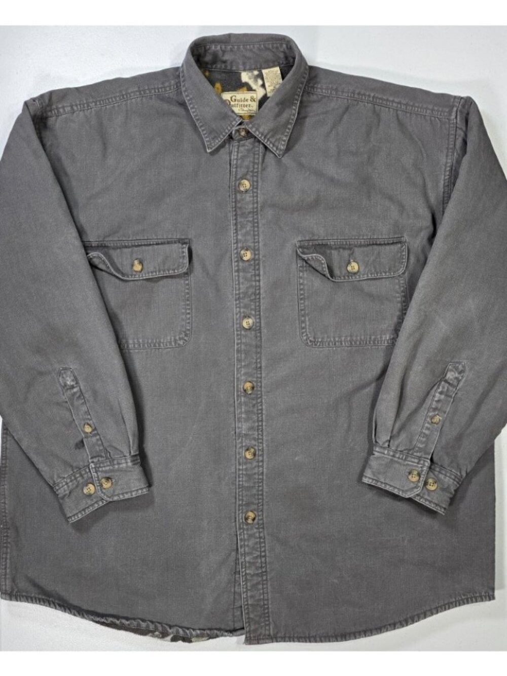 Panama Jack Guide & Outfitter Sherpa Lined Fish Print Canvas Shacket Jacket XL
